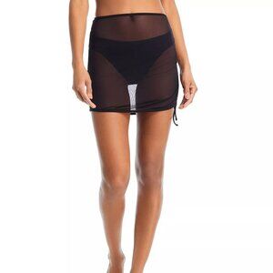 58$ AQUA Mesh Cover Up Beach Mini Skirt Exclusive Women's Size XL Black